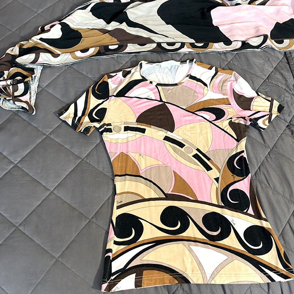 Vintage Emilio Pucci Shirt & Scarf Set